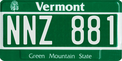 VT license plate NNZ881