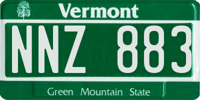 VT license plate NNZ883