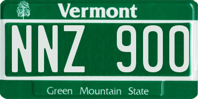 VT license plate NNZ900