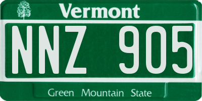 VT license plate NNZ905
