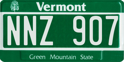 VT license plate NNZ907