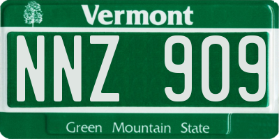 VT license plate NNZ909