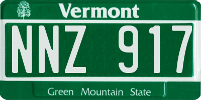 VT license plate NNZ917