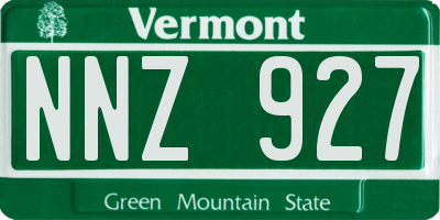 VT license plate NNZ927