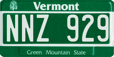 VT license plate NNZ929