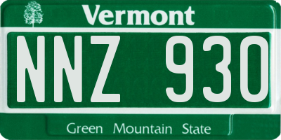 VT license plate NNZ930