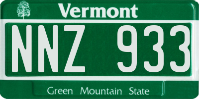 VT license plate NNZ933