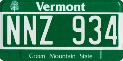 VT license plate NNZ934