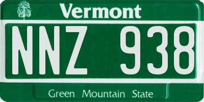 VT license plate NNZ938