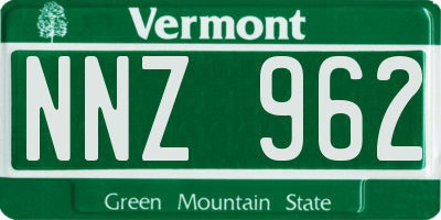 VT license plate NNZ962