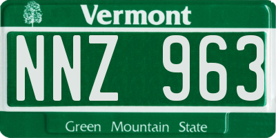 VT license plate NNZ963