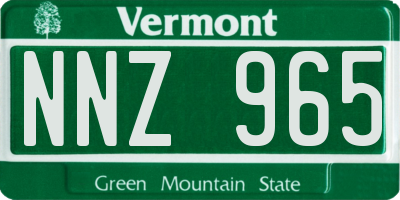 VT license plate NNZ965
