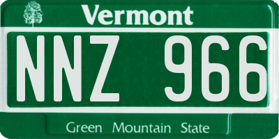 VT license plate NNZ966