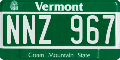 VT license plate NNZ967
