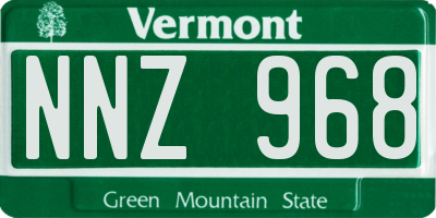 VT license plate NNZ968