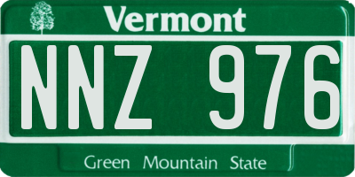 VT license plate NNZ976