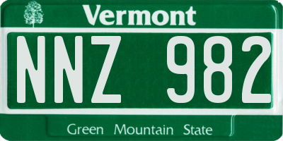 VT license plate NNZ982