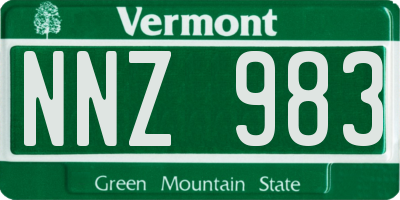 VT license plate NNZ983