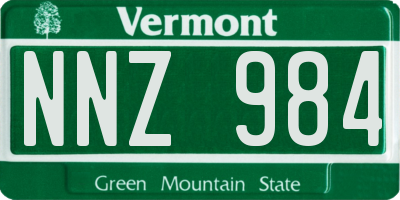 VT license plate NNZ984