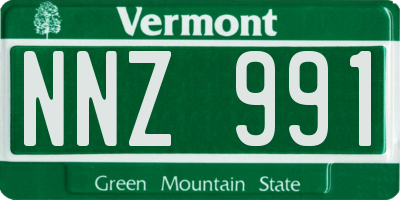 VT license plate NNZ991