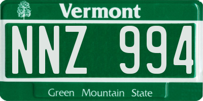 VT license plate NNZ994