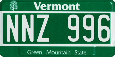 VT license plate NNZ996