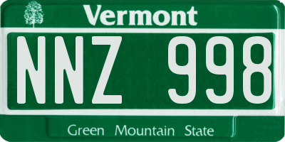 VT license plate NNZ998