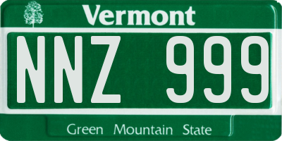 VT license plate NNZ999