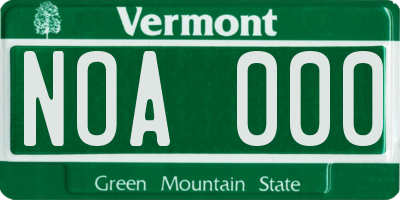 VT license plate NOA000