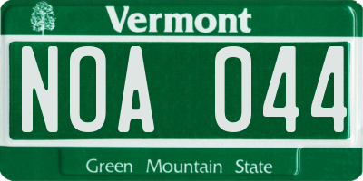 VT license plate NOA044