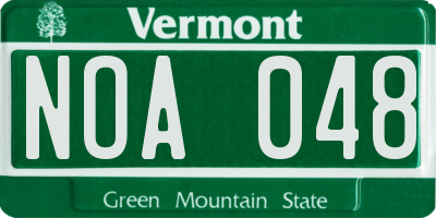 VT license plate NOA048