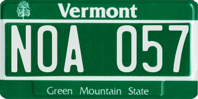 VT license plate NOA057
