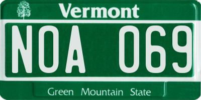 VT license plate NOA069