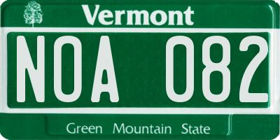 VT license plate NOA082