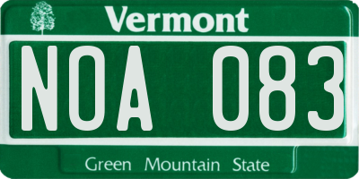 VT license plate NOA083