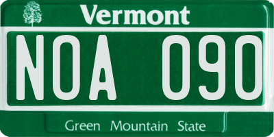 VT license plate NOA090