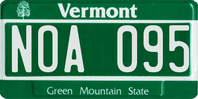 VT license plate NOA095