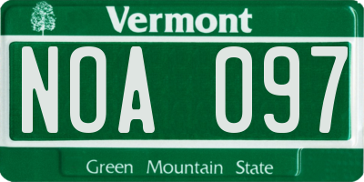 VT license plate NOA097