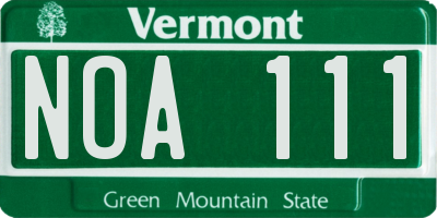 VT license plate NOA111