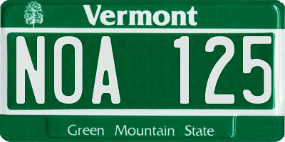 VT license plate NOA125