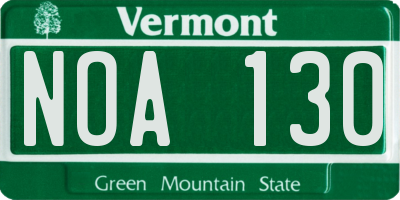 VT license plate NOA130
