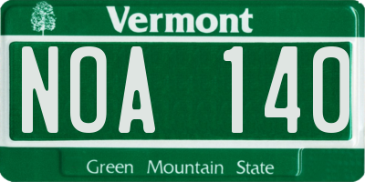 VT license plate NOA140
