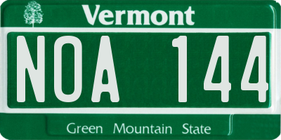 VT license plate NOA144