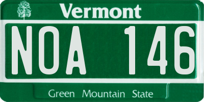VT license plate NOA146
