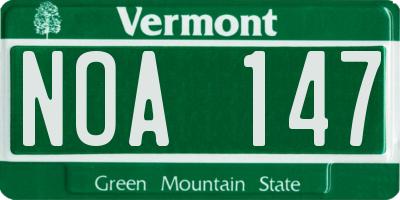 VT license plate NOA147