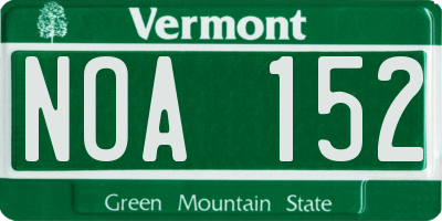 VT license plate NOA152