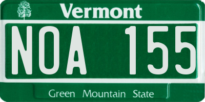 VT license plate NOA155