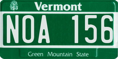 VT license plate NOA156