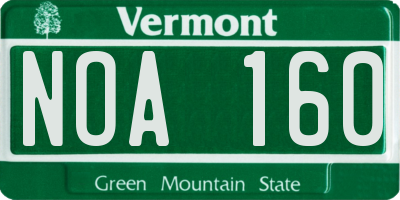VT license plate NOA160