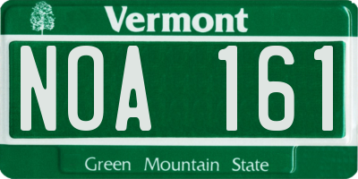 VT license plate NOA161